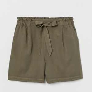 H&M Army Green Denim Shorts High Wasted